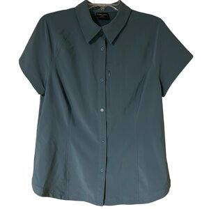 32 Degrees Women’s Green Sage SS Camp Shirt Button Up Medium‎ Outdoor Travel